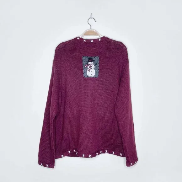 ⚡️SOLD⚡️ vintage croft & barrow embellished holiday cardigan - size large - Picture 4 of 7